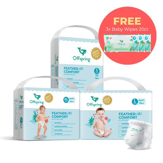 Offspring® FeatherAir Comfort Diapers - 3 Pack Bundle