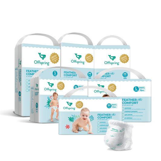 Offspring® FeatherAir Comfort Diapers - 6 Packs Bundle