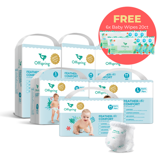 Offspring® FeatherAir Comfort Diapers - 6 Pack Bundle