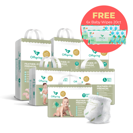 Offspring® FeatherAir Premium Diapers - 6 Pack Bundle