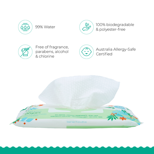 Plant-based Baby Wipes 20 Sheets - 6 Pack