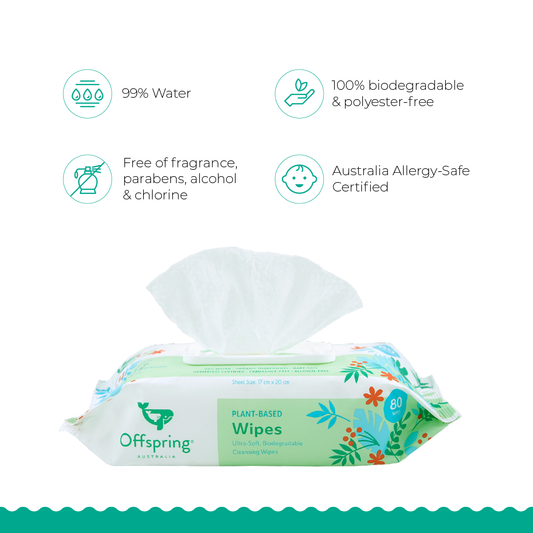 Plant-Based Baby Wipes 80 Sheets - 4 Pack